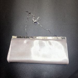FLAWED St. John Silver Paillette Sparkle Gemstone Clutch Purse Women's Bag